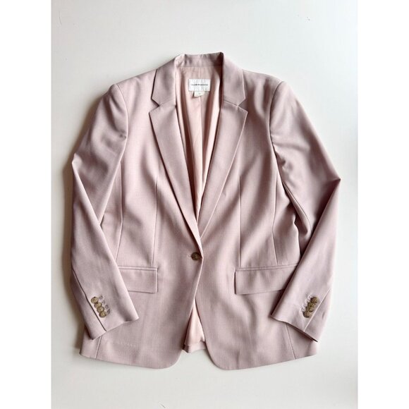 CLUB MONACO Borrem Pink Mauve Wool Blend Single Breasted Blazer, Size 12 - Picture 5 of 16